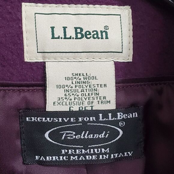 L.L. Bean Womens 6 Petite Bellandi Italian Wool Overcoat Thinsulate Plum Purple - Picture 4 of 11